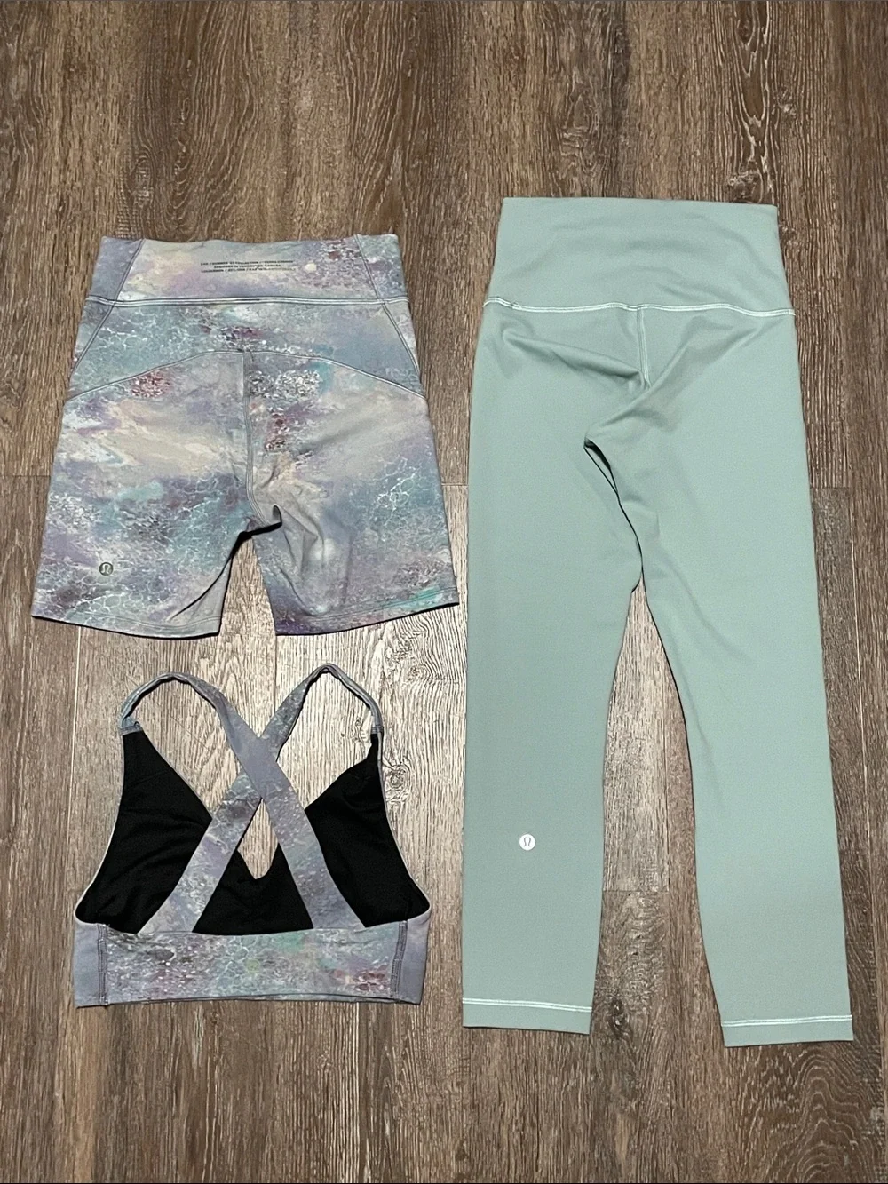 Like New Lululemon Matching Teal/Gray/Purple Bundle. Size 4